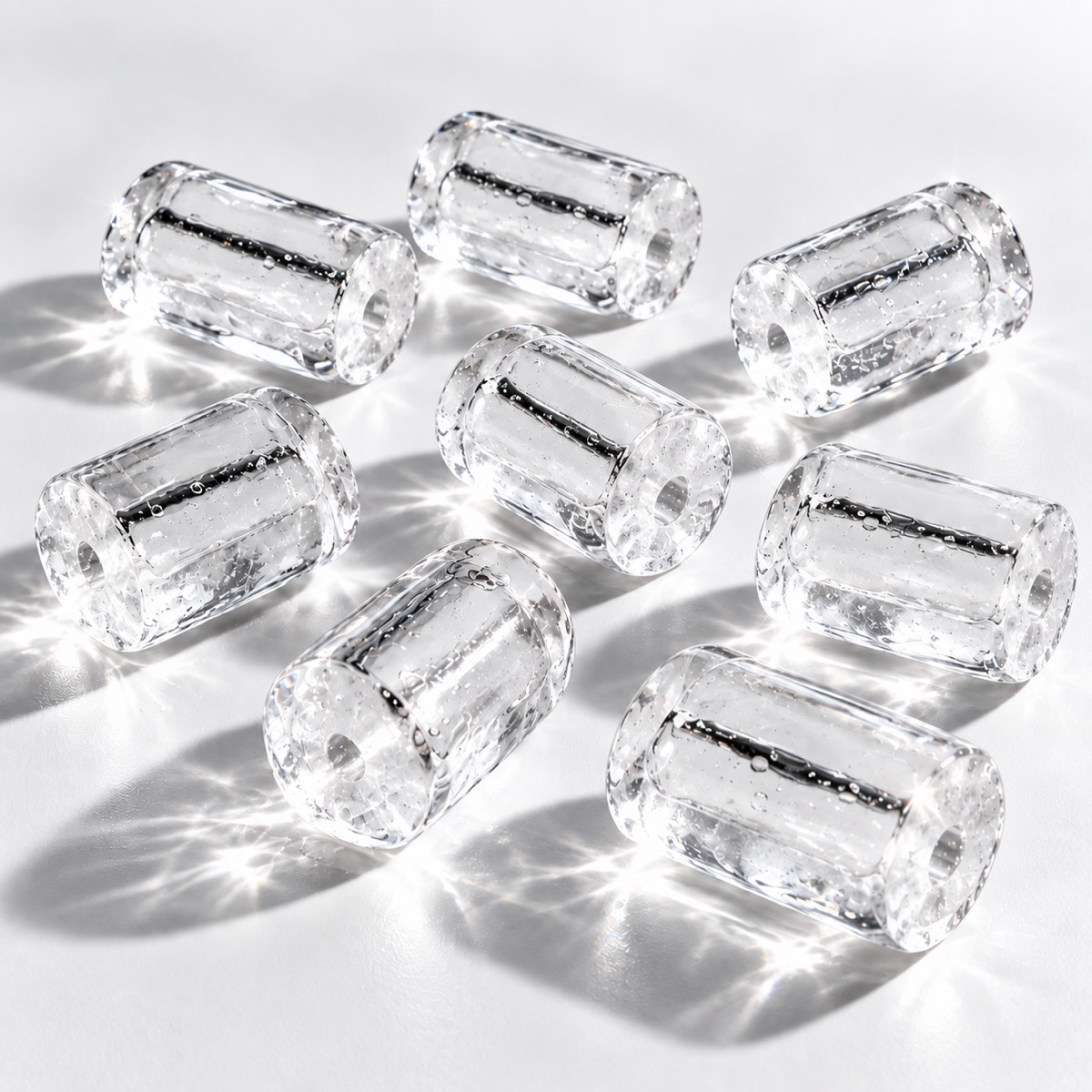 Es kristal tube ICEBRO yang bening, berbentuk tabung berlubang